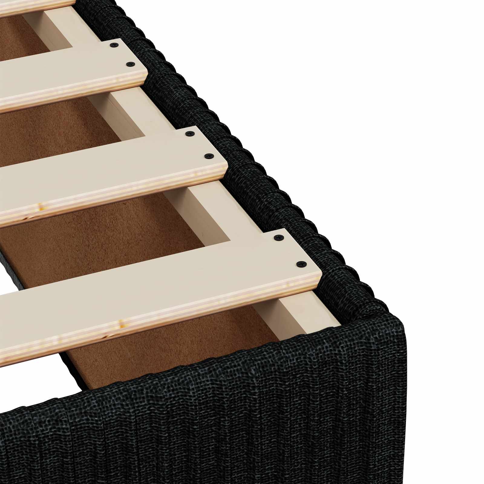 Letto box spring con materasso Nero 140 x 190 cm Tessuto | homemem39