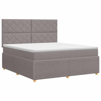 Letto box spring con materasso Tortora 140 x 190 cm Tessuto | homemem39
