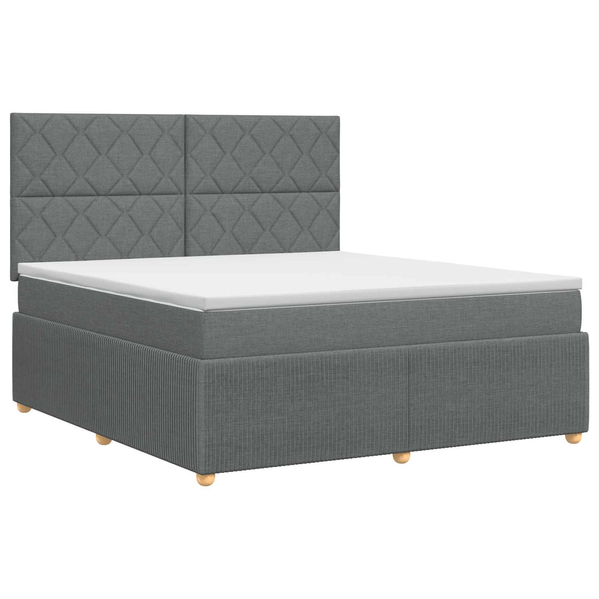 Letto box spring con materasso Grigio Scuro 140 x 200 cm