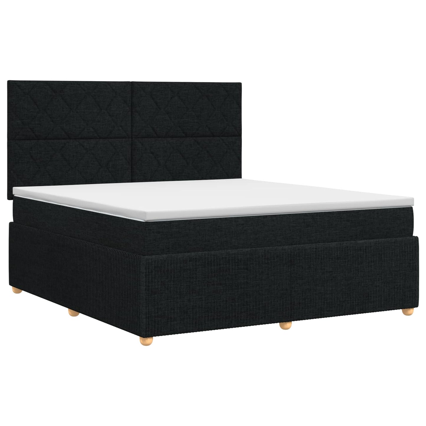 Letto box spring con materasso Nero 140 x 200 cm Tessuto | homemem39
