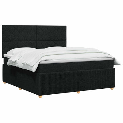 Letto box spring con materasso Nero 140 x 200 cm Tessuto | homemem39