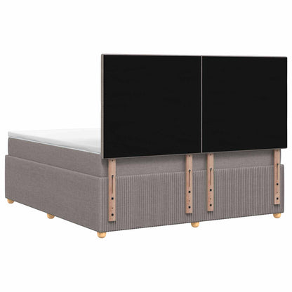 Letto box spring con materasso Tortora 160 x 200 cm Tessuto | homemem39