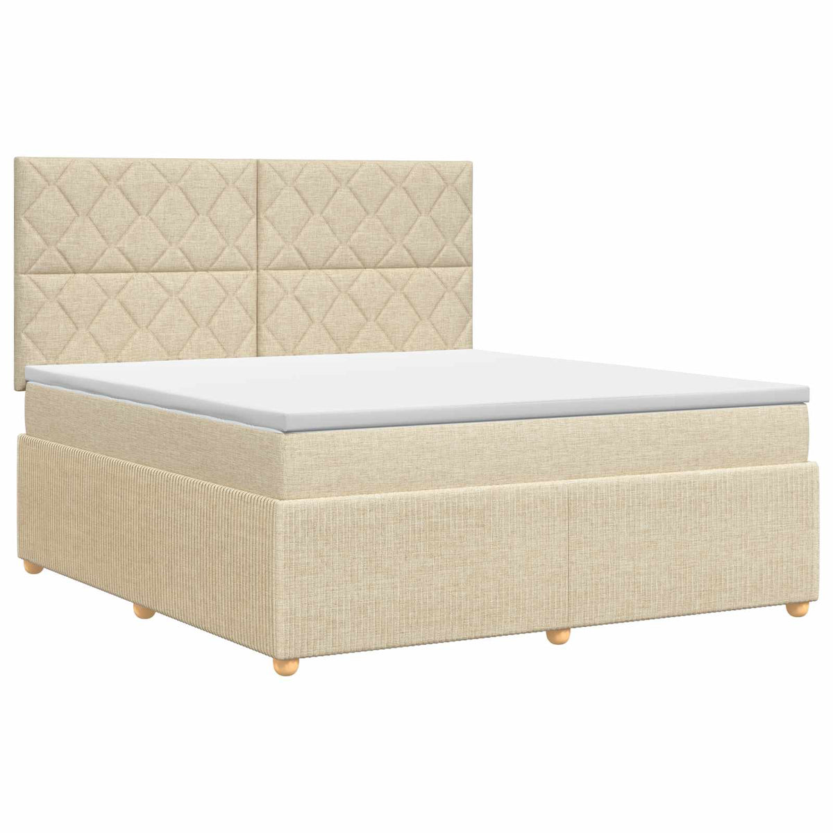 Letto box spring con materasso Crema 160 x 200 cm Tessuto | homemem39