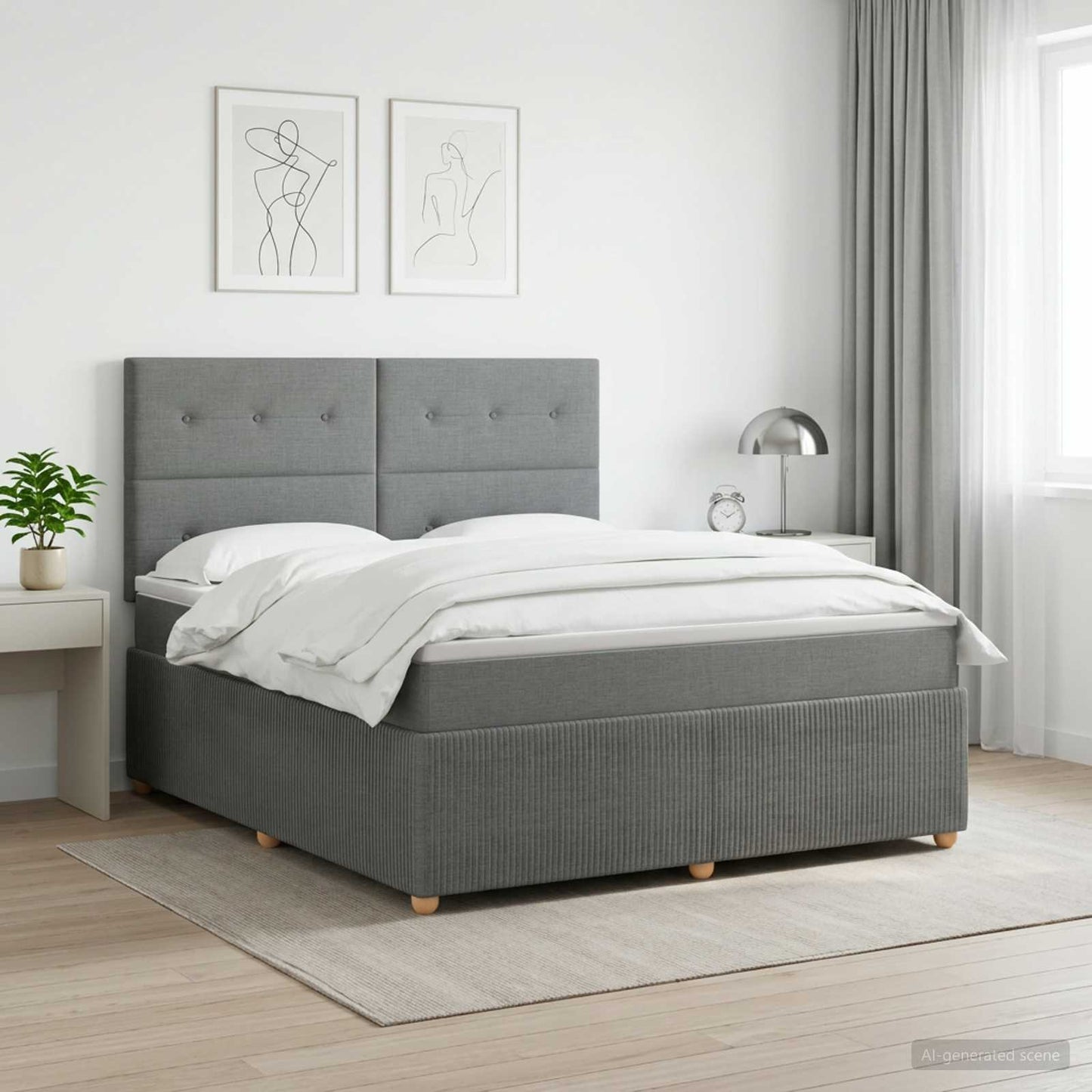 Letto box spring con materasso Grigio Scuro 180 x 200 cm | homemem39