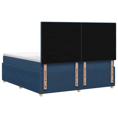 Letto box spring con materasso Blu 200 x 200 cm Tessuto | homemem39