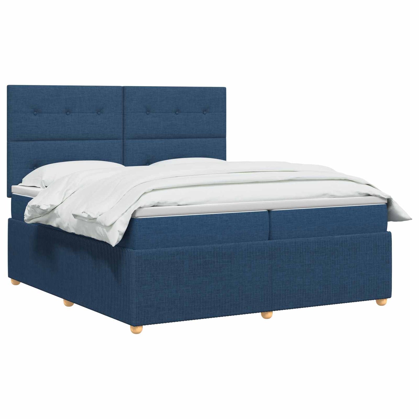 Letto box spring con materasso Blu 200 x 200 cm Tessuto | homemem39