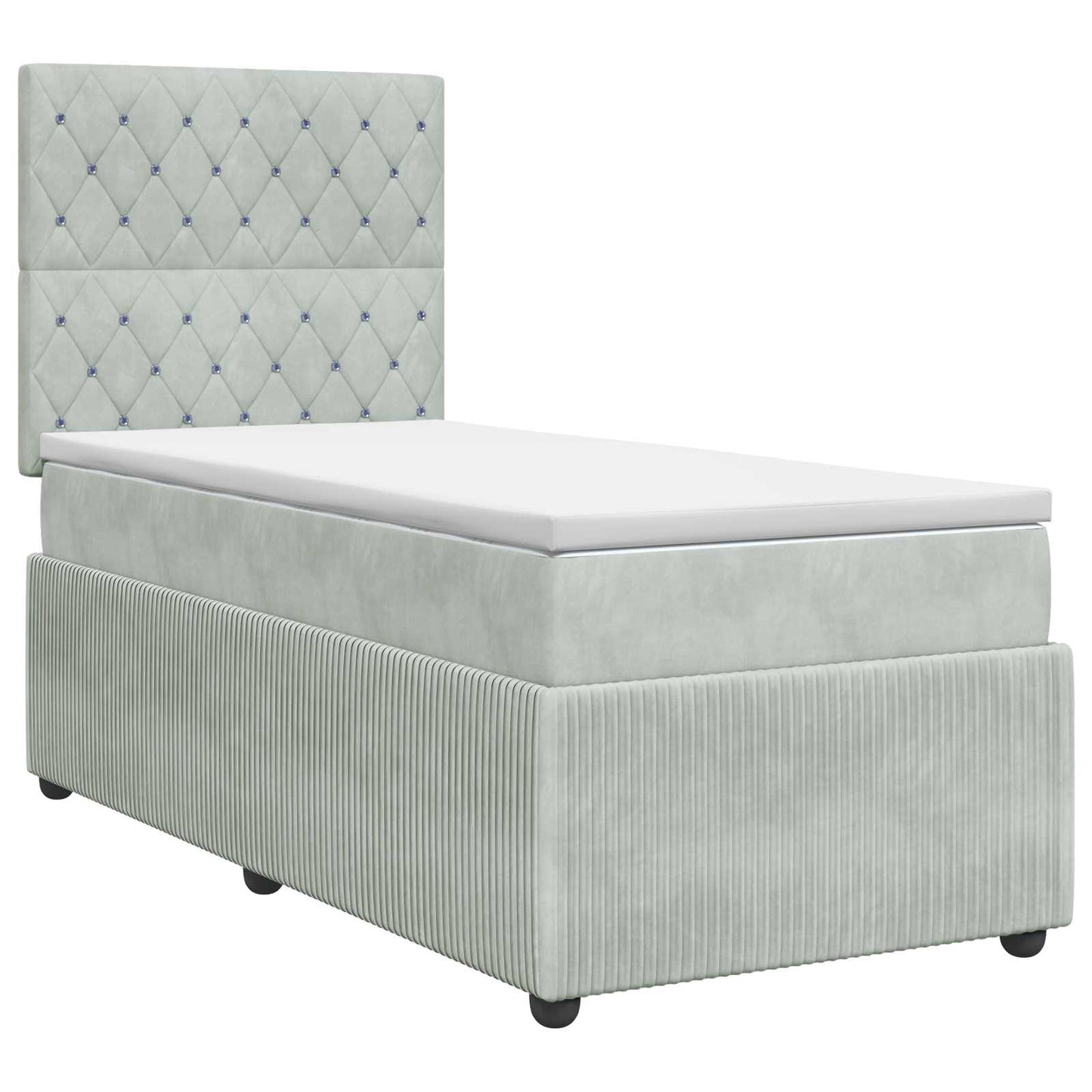 Letto box spring con materasso Grigio Chiaro 80 x 200 cm | homemem39