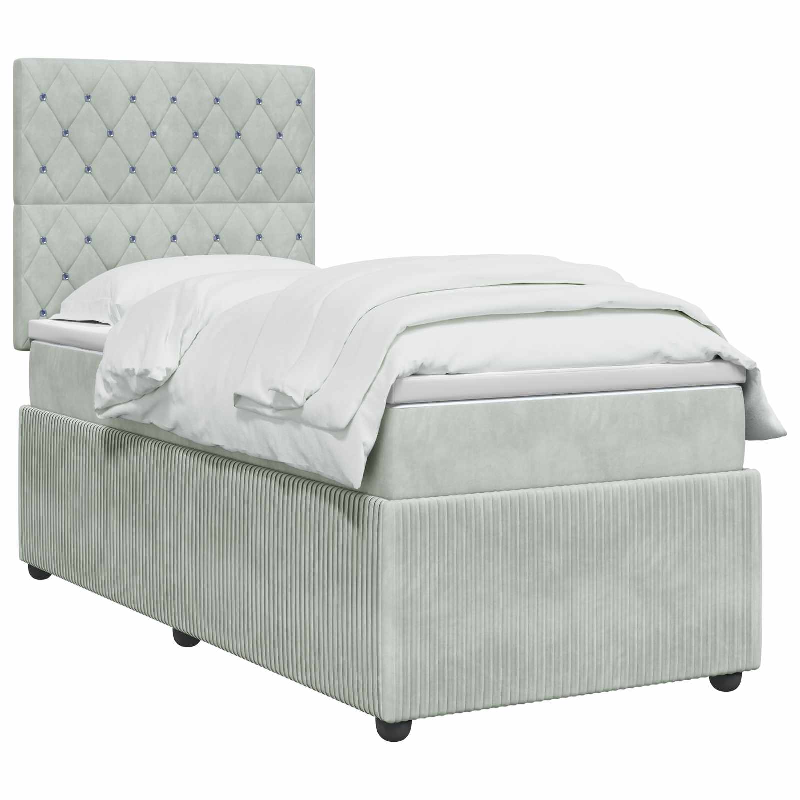 Letto box spring con materasso Grigio Chiaro 80 x 200 cm | homemem39