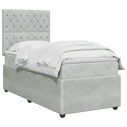 Letto box spring con materasso Grigio Chiaro 80 x 200 cm | homemem39