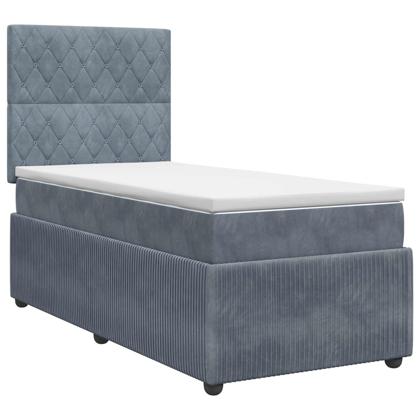 Letto box spring con materasso Grigio Scuro 80 x 200 cm Velluto | homemem39