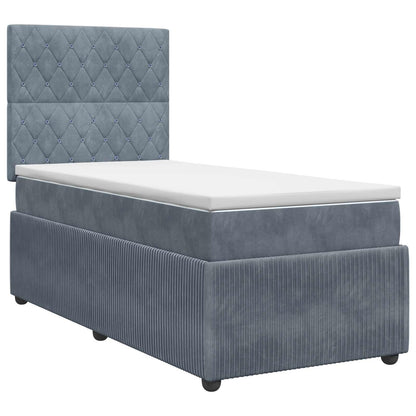 Letto box spring con materasso Grigio Scuro 80 x 200 cm Velluto | homemem39