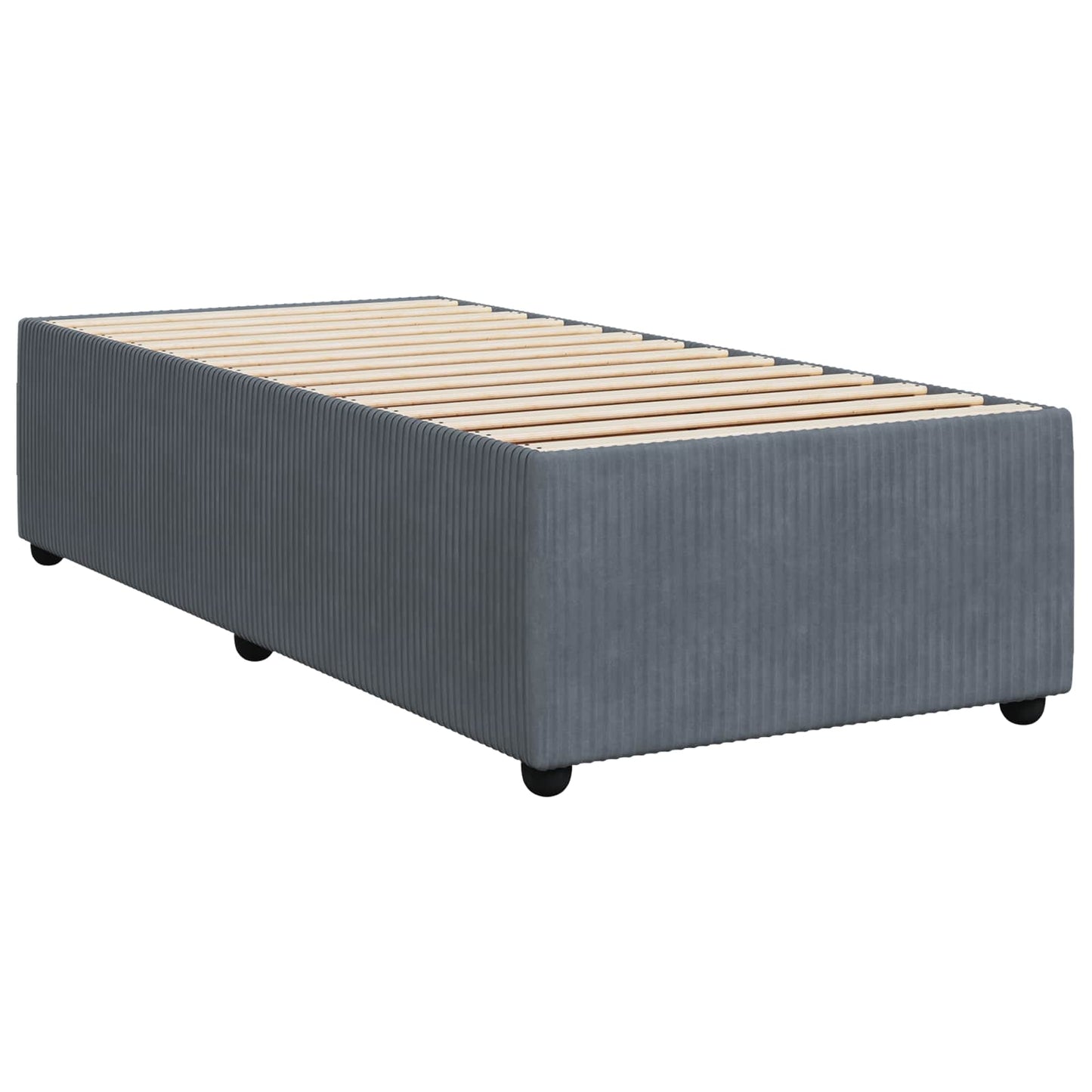 Letto box spring con materasso Grigio Scuro 80 x 200 cm Velluto | homemem39