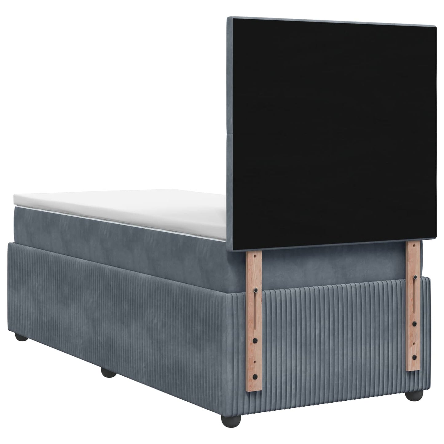 Letto box spring con materasso Grigio Scuro 80 x 200 cm Velluto | homemem39