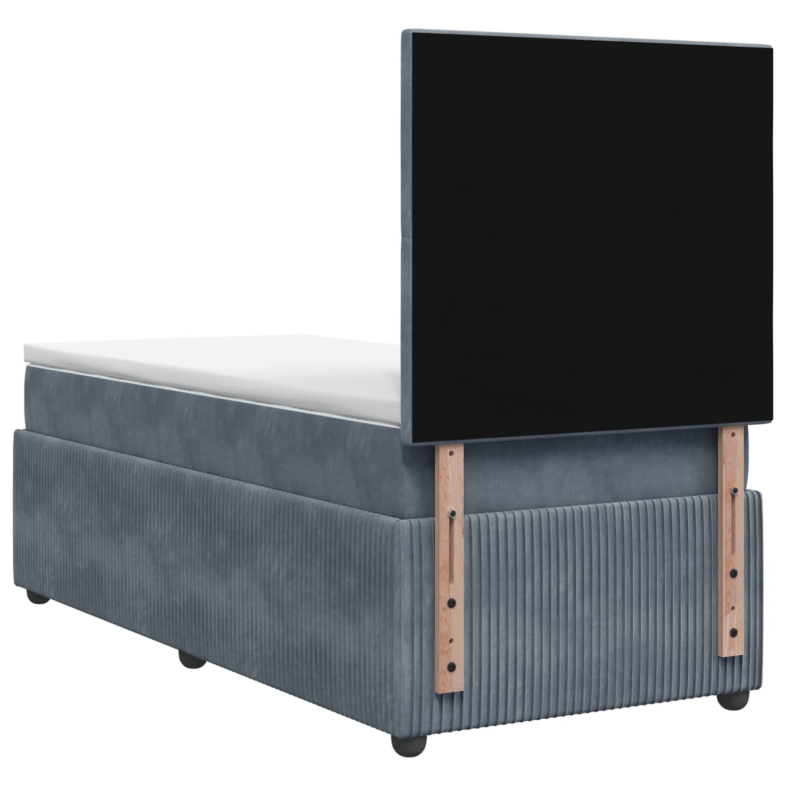 Letto box spring con materasso Grigio Scuro 80 x 200 cm Velluto | homemem39