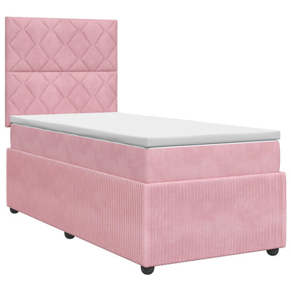 Letto box spring con materasso Rosa 80 x 200 cm Velluto