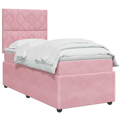 Letto box spring con materasso Rosa 80 x 200 cm Velluto | homemem39