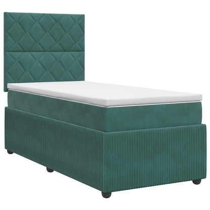 Letto box spring con materasso Verde Scuro 90 x 190 cm Velluto | homemem39