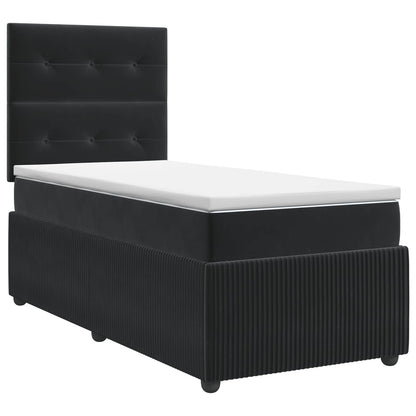 Letto box spring con materasso Nero 90 x 200 cm Velluto | homemem39