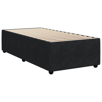 Letto box spring con materasso Nero 90 x 200 cm Velluto | homemem39
