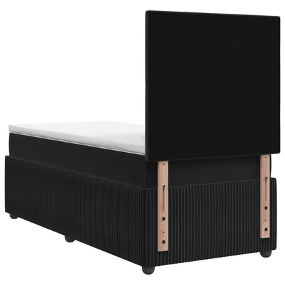 Letto box spring con materasso Nero 90 x 200 cm Velluto | homemem39