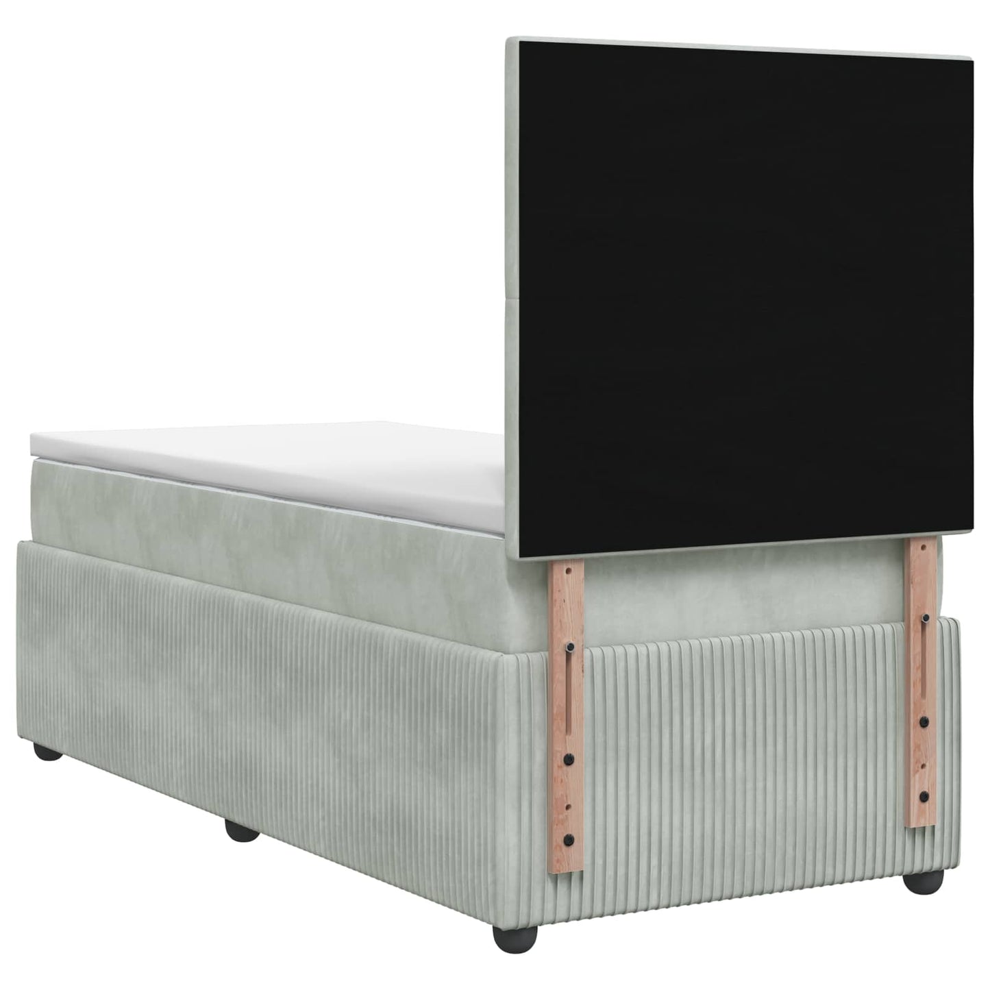 Letto box spring con materasso Grigio Chiaro 100 x 200 cm | homemem39