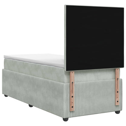 Letto box spring con materasso Grigio Chiaro 100 x 200 cm | homemem39
