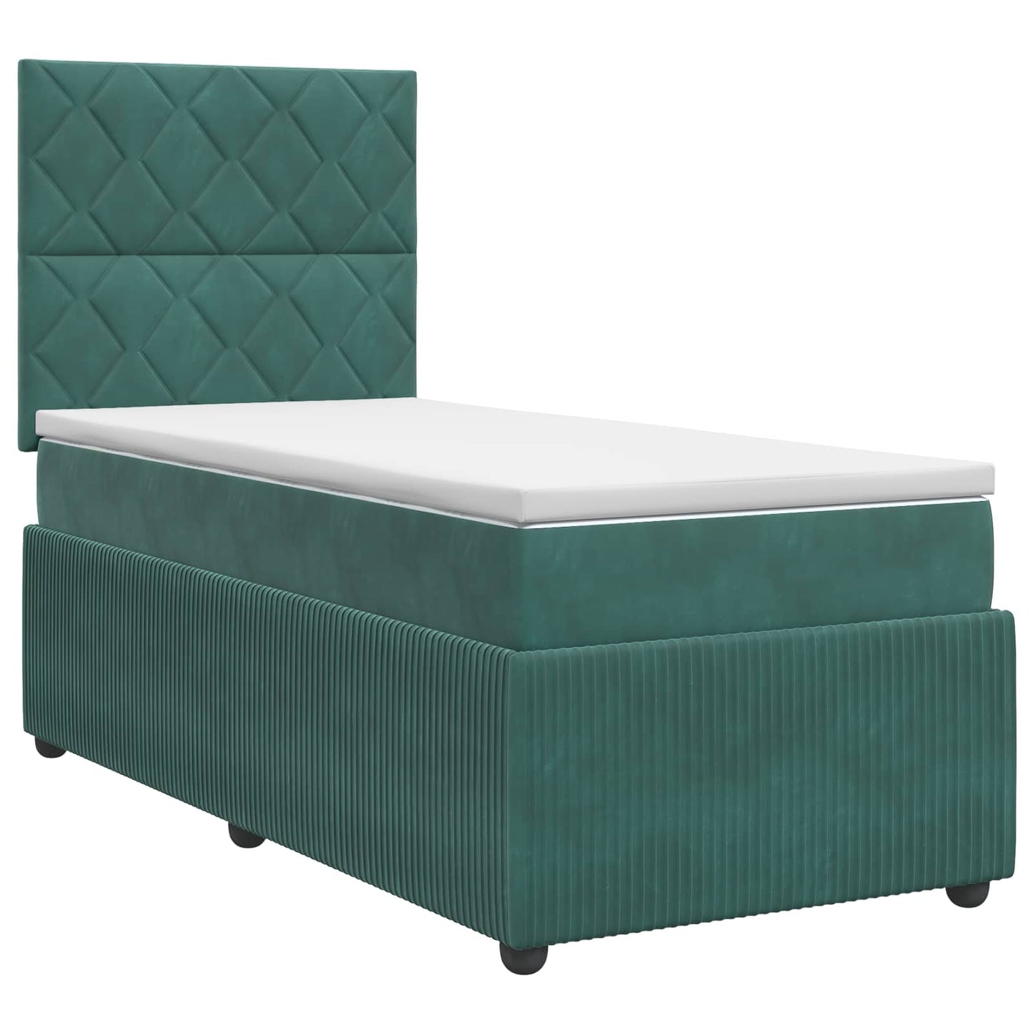 Letto box spring con materasso Verde Scuro 100 x 200 cm Velluto | homemem39
