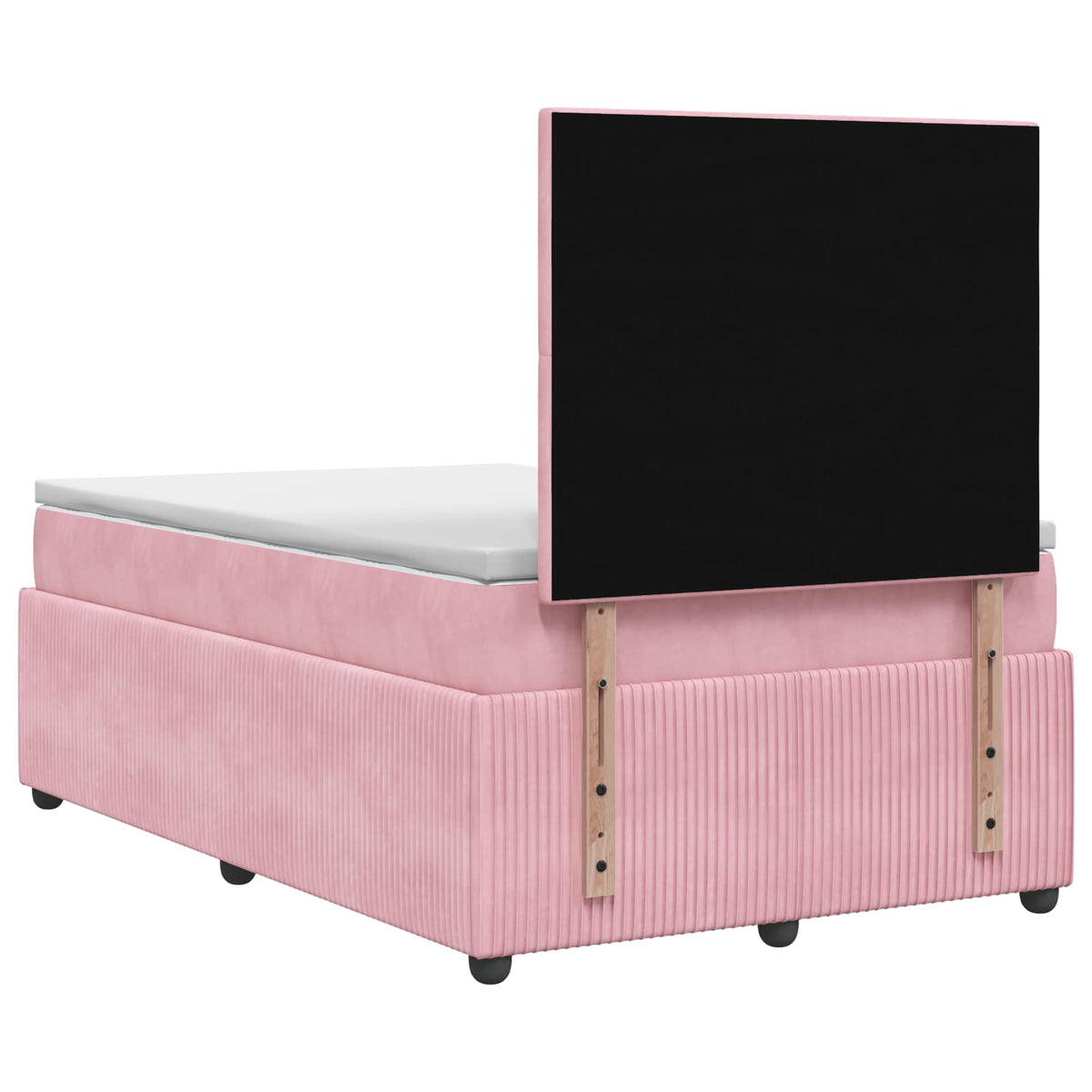 Letto box spring con materasso Rosa 120 x 190 cm Velluto | homemem39