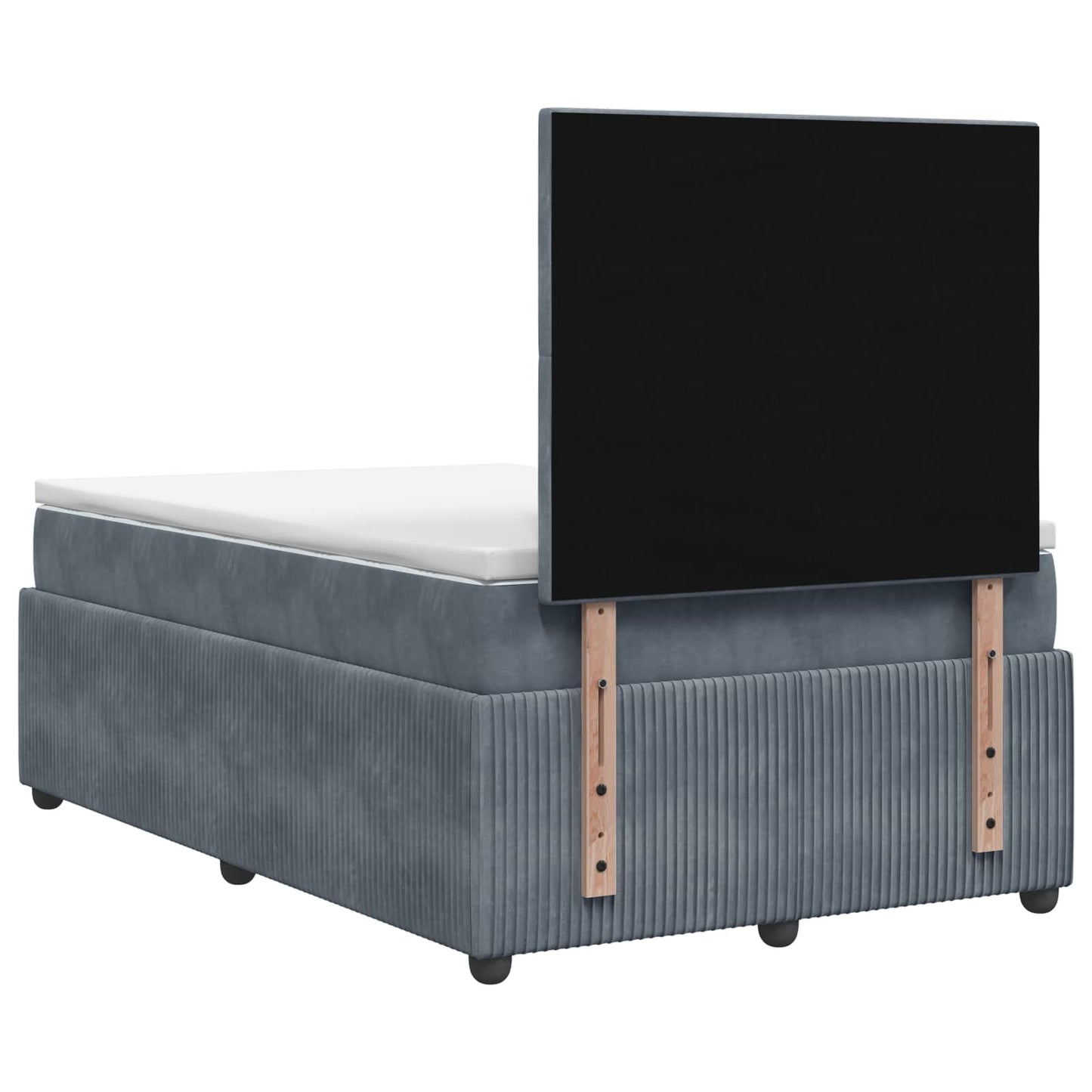 Letto box spring con materasso Grigio Scuro 120 x 190 cm | homemem39