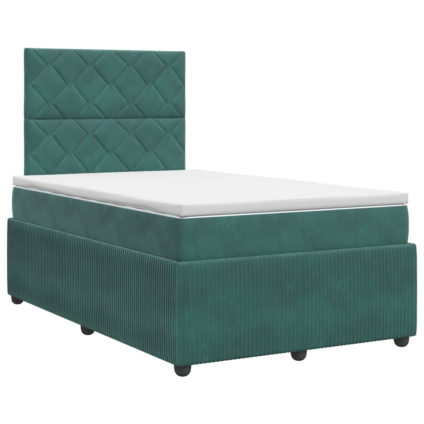 Letto box spring con materasso Verde Scuro 120 x 190 cm Velluto | homemem39