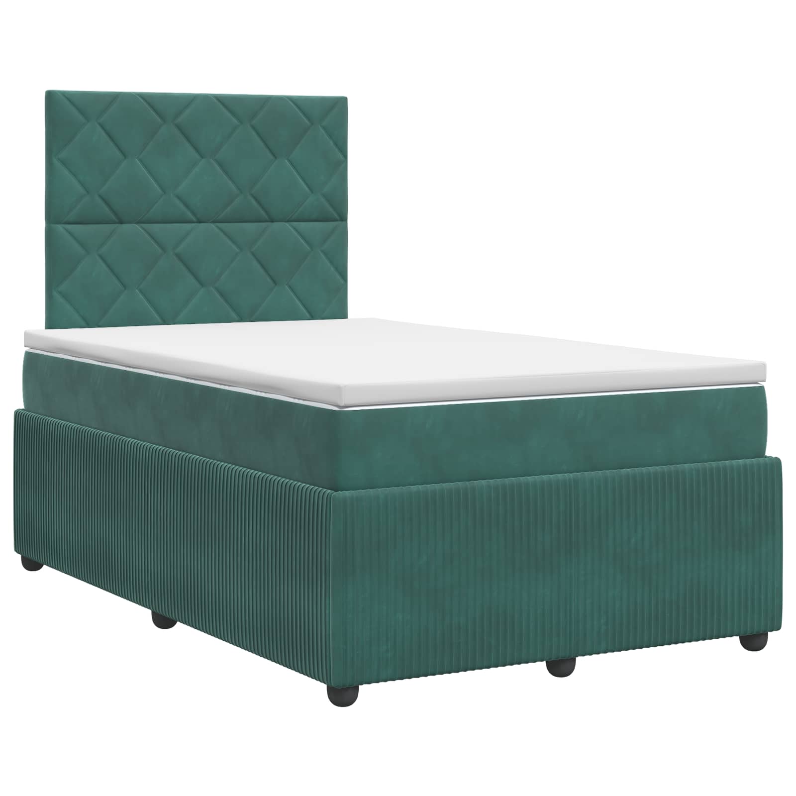 Letto box spring con materasso Verde Scuro 120 x 190 cm Velluto | homemem39