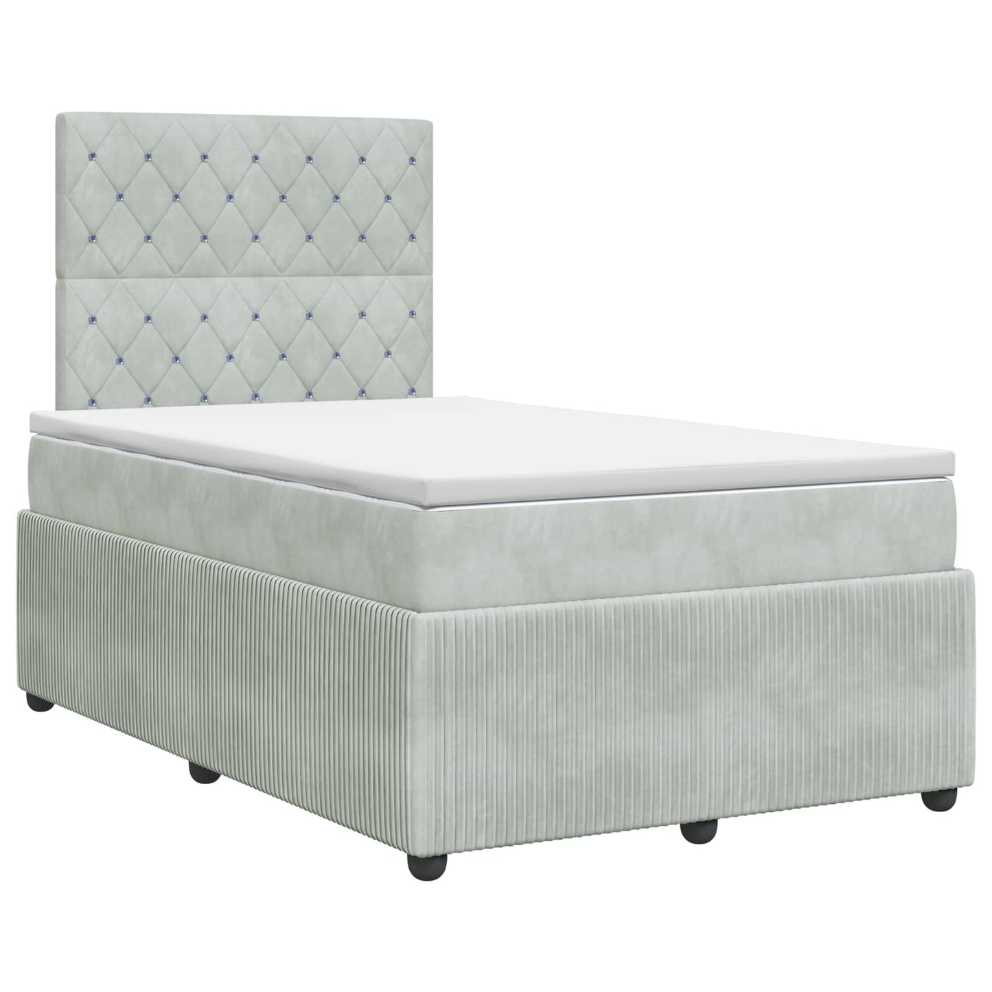 Letto box spring con materasso Grigio Chiaro 120 x 200 cm | homemem39