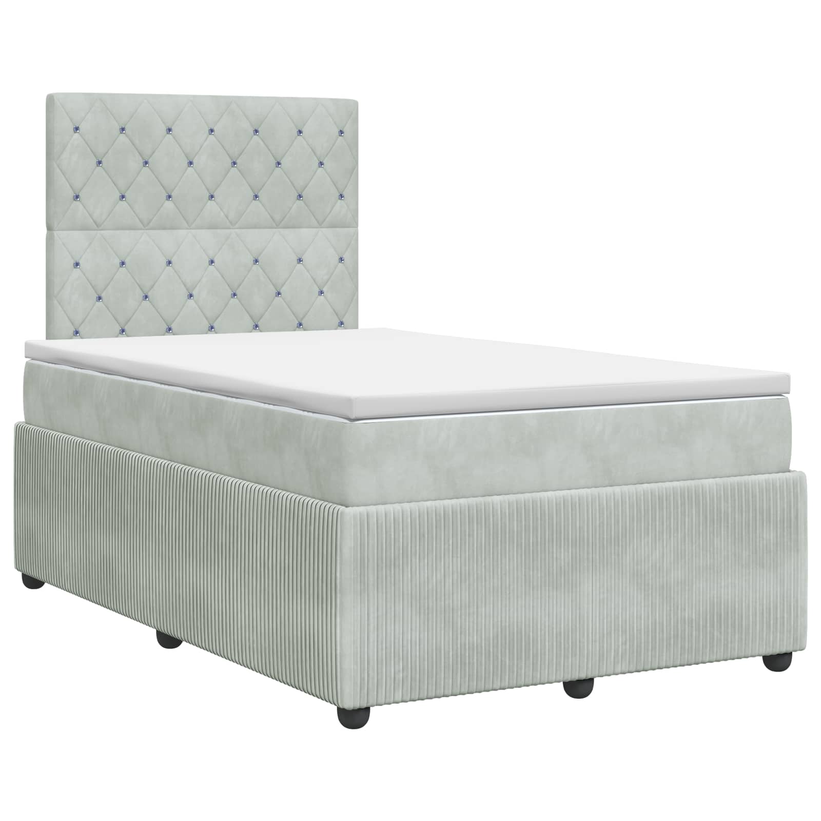 Letto box spring con materasso Grigio Chiaro 120 x 200 cm | homemem39