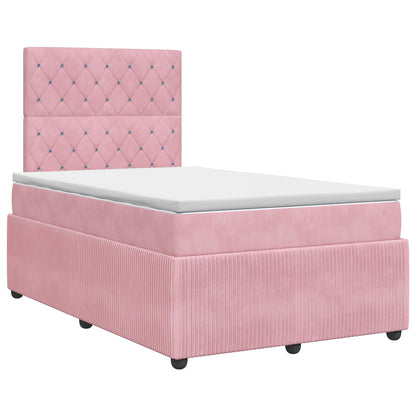Letto box spring con materasso Rosa 120 x 200 cm Velluto | homemem39