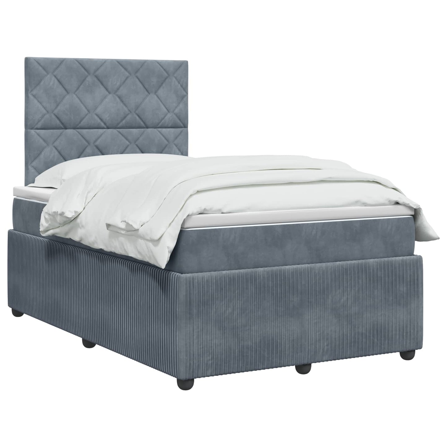 Letto box spring con materasso Grigio Scuro 120 x 200 cm