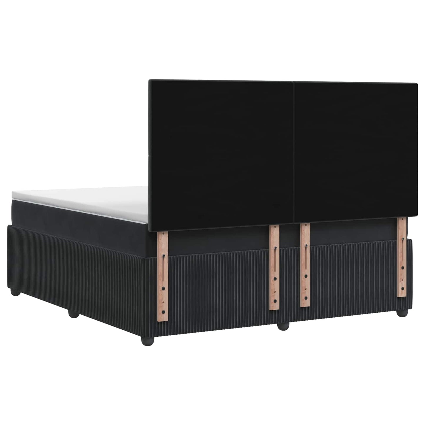 Letto box spring con materasso Nero 140 x 190 cm Velluto | homemem39