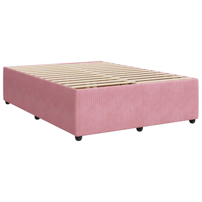 Letto box spring con materasso Rosa 140 x 190 cm Velluto | homemem39