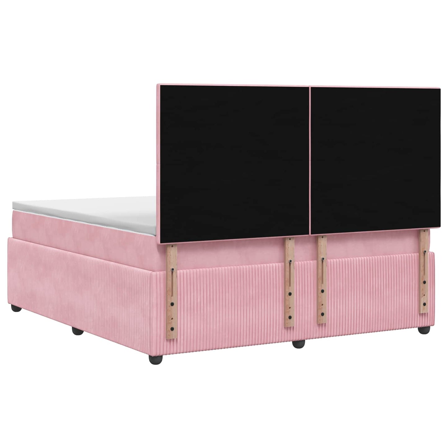 Letto box spring con materasso Rosa 140 x 190 cm Velluto | homemem39