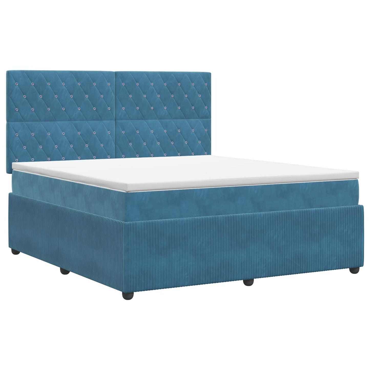 Letto box spring con materasso Blu 140 x 200 cm Velluto | homemem39