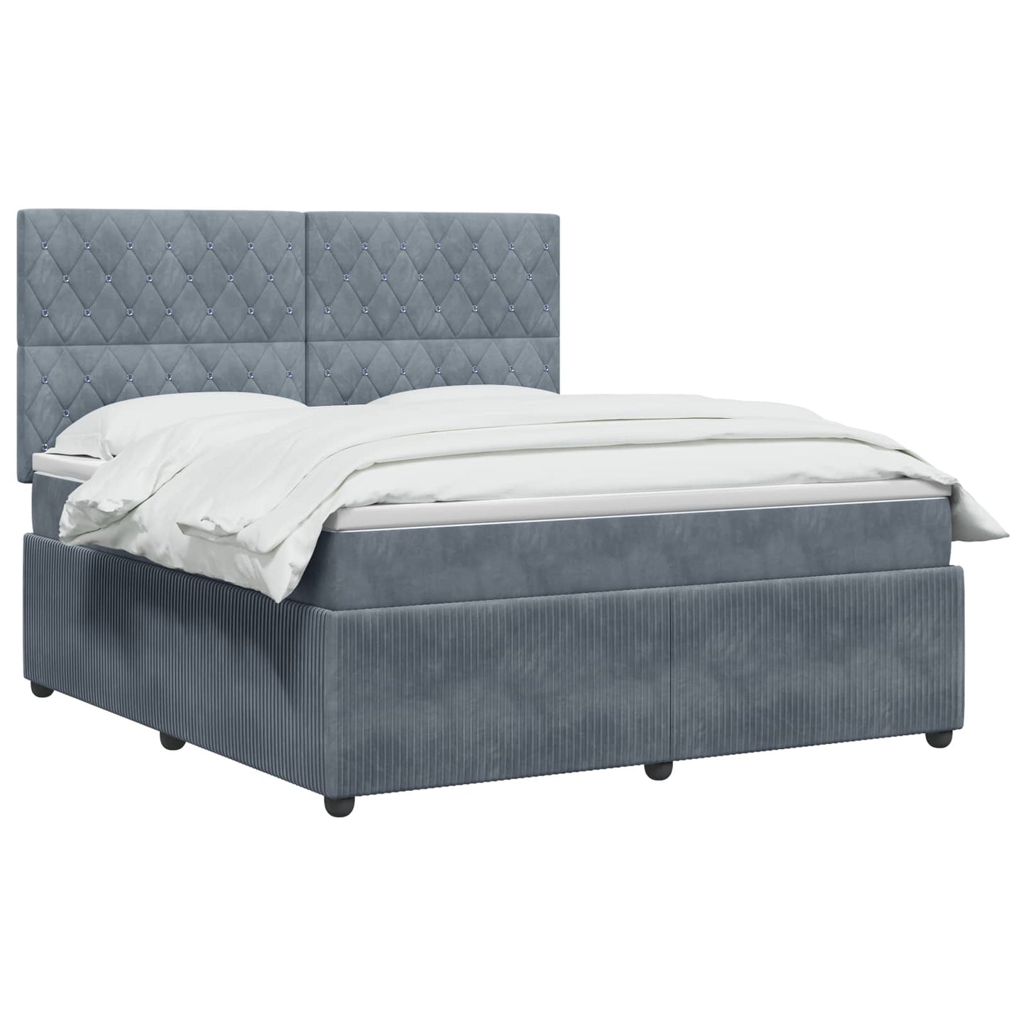 Letto box spring con materasso Grigio Scuro 160 x 200 cm | homemem39