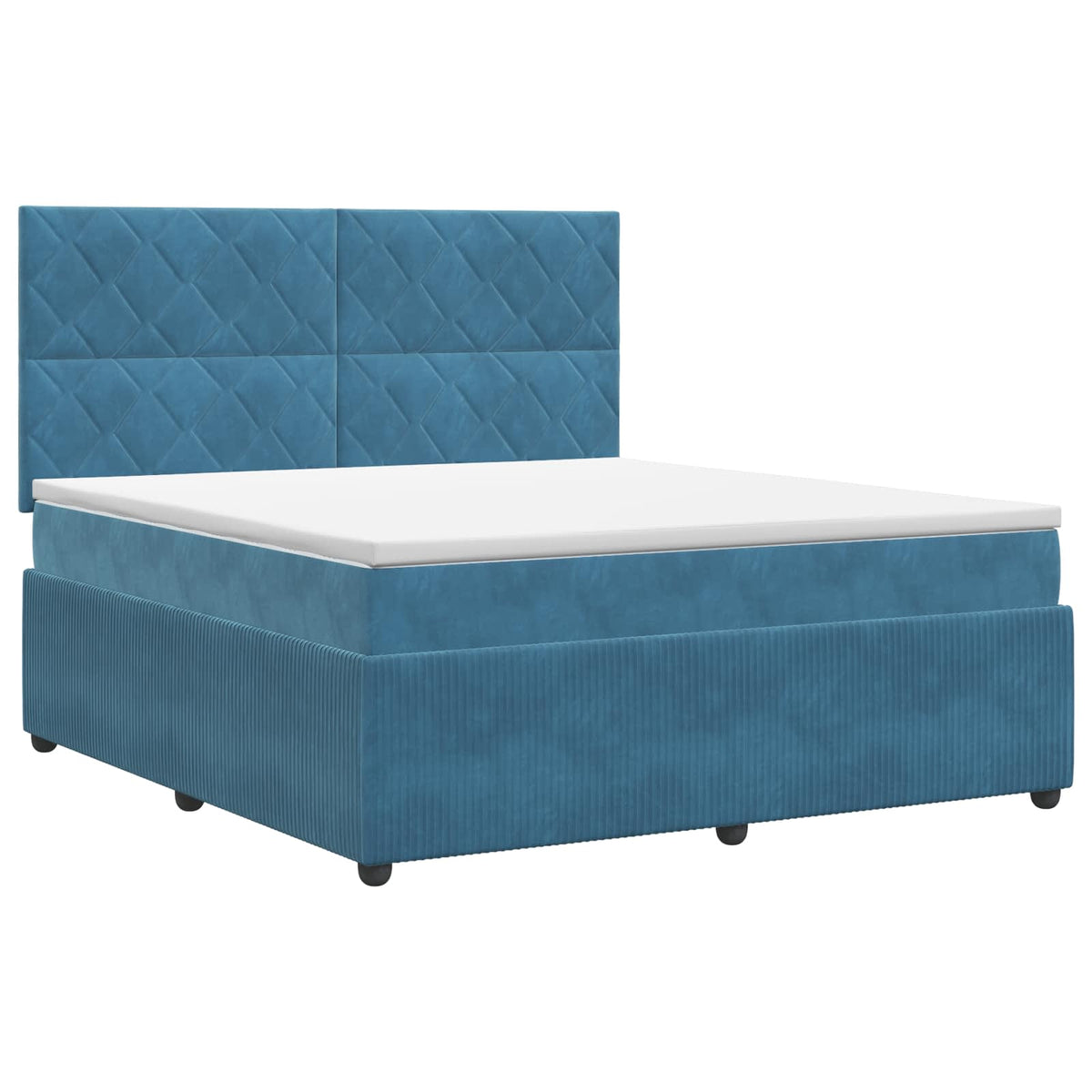 Letto box spring con materasso Blu 160 x 200 cm Velluto | homemem39