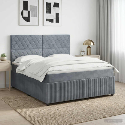 Letto box spring con materasso Grigio Scuro 160 x 200 cm | homemem39