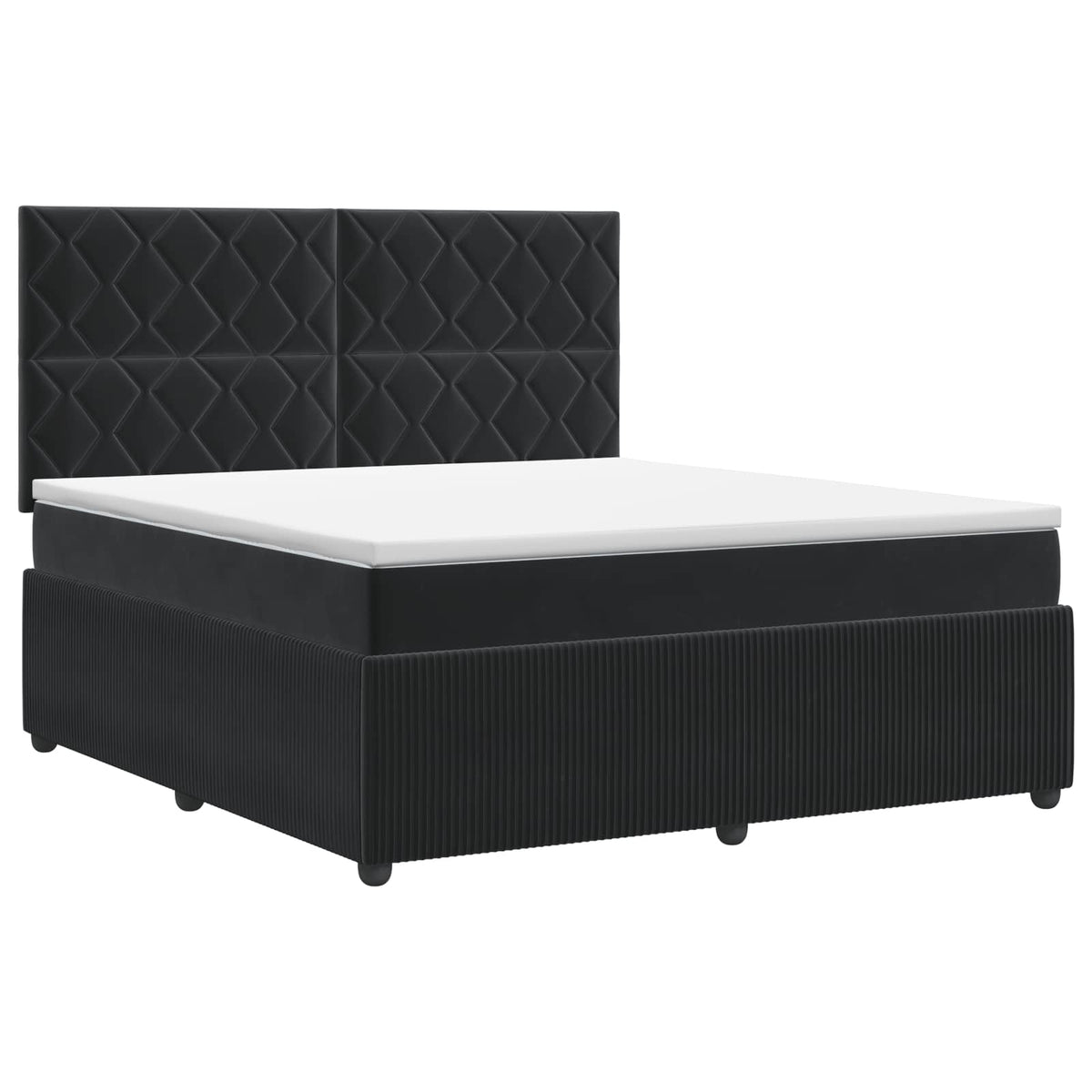 Letto box spring con materasso Nero 180 x 200 cm Velluto - homemem39