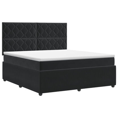 Letto box spring con materasso Nero 180 x 200 cm Velluto - homemem39