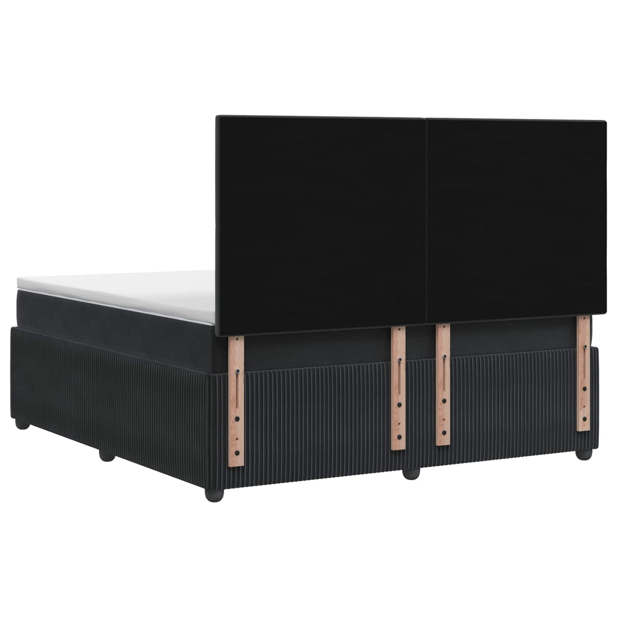 Letto box spring con materasso Nero 180 x 200 cm Velluto - homemem39