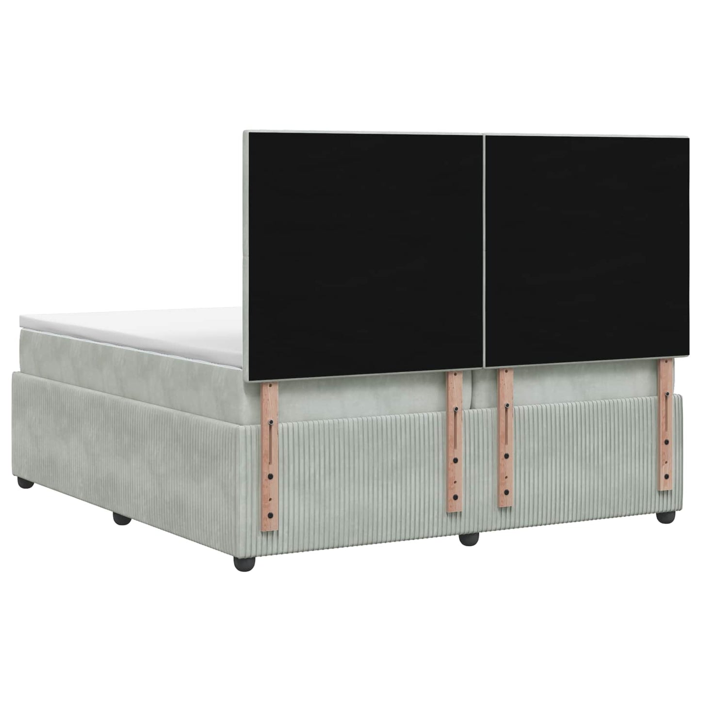 Letto box spring con materasso Grigio Chiaro 200 x 200 cm | homemem39
