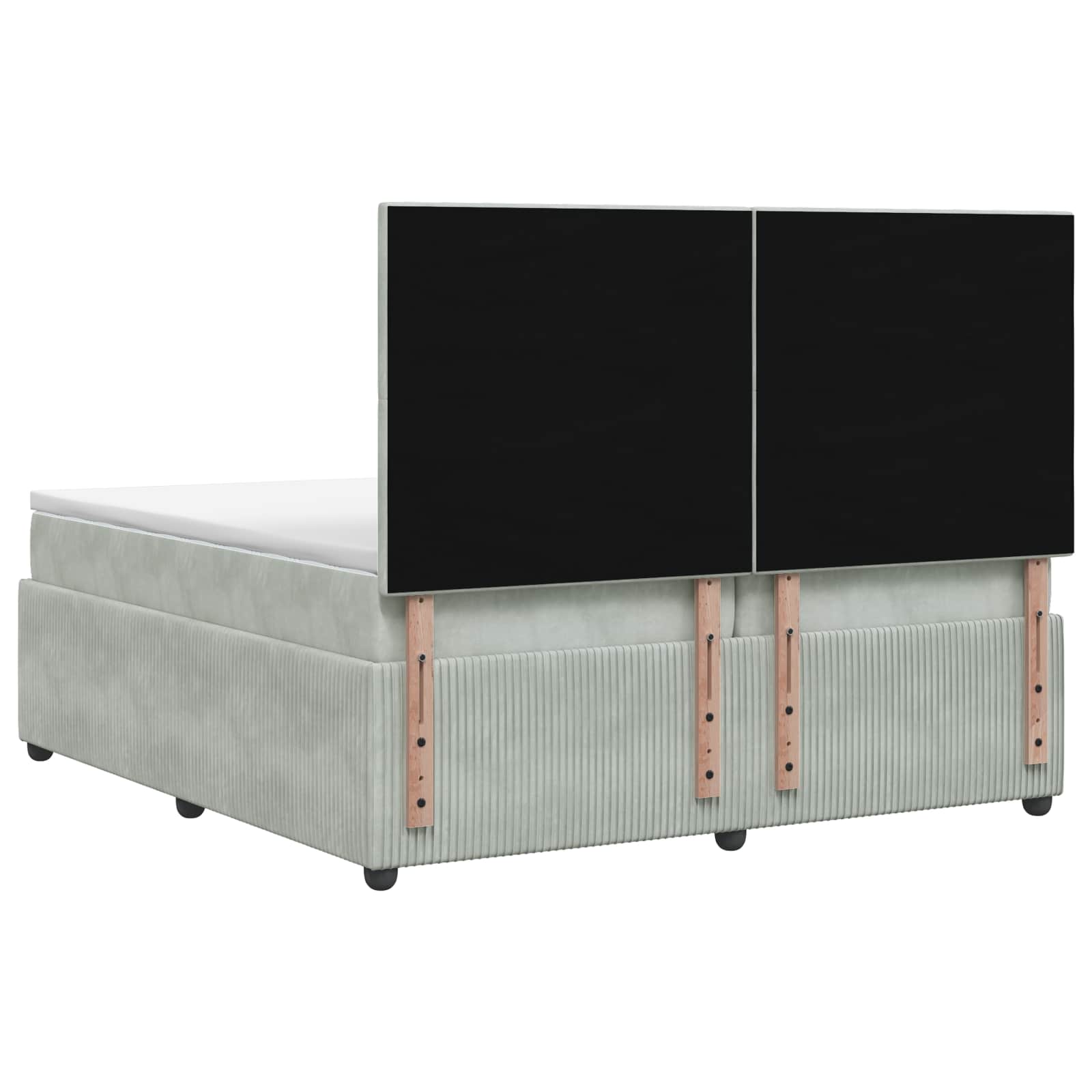 Letto box spring con materasso Grigio Chiaro 200 x 200 cm | homemem39