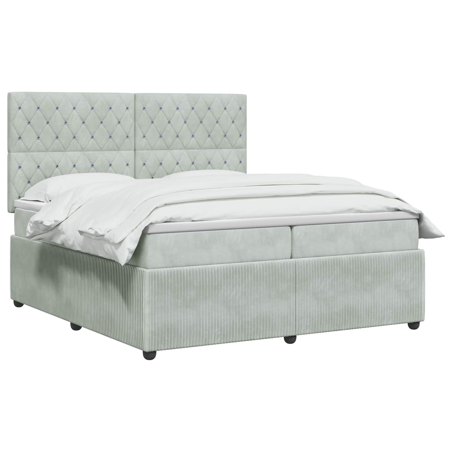 Letto box spring con materasso Grigio Chiaro 200 x 200 cm | homemem39