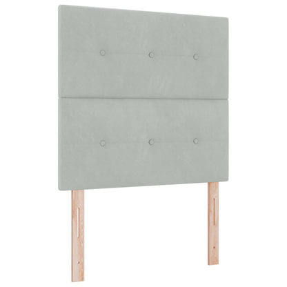 Letto box spring con materasso Grigio Chiaro Singolo Velluto