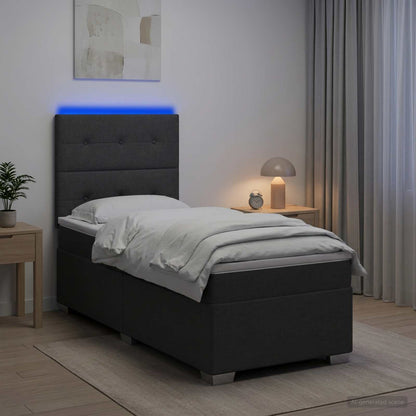 Letto box spring con materasso Grigio Scuro 90 x 190 cm Tessuto | homemem39